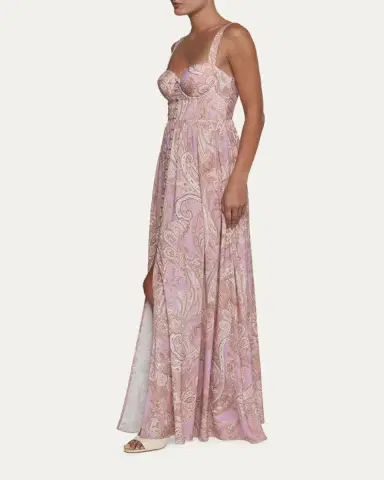 L'Agence Rosette Paisley-Print Sweetheart Maxi Dress | Thumbnail 4 L'Agence Rosette Paisley-Print Sweetheart Maxi Dress | Thumbnail 4