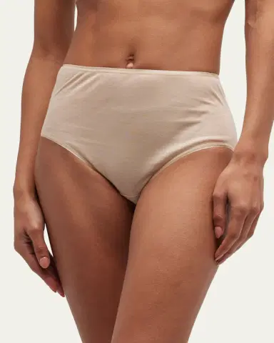 Hanro Cotton Seamless Satin-Trim Briefs | Thumbnail 2