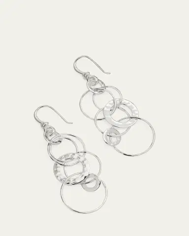 Ippolita Medium Hammered Jet Set Drop Earrings in Sterling Silver | Thumbnail 3