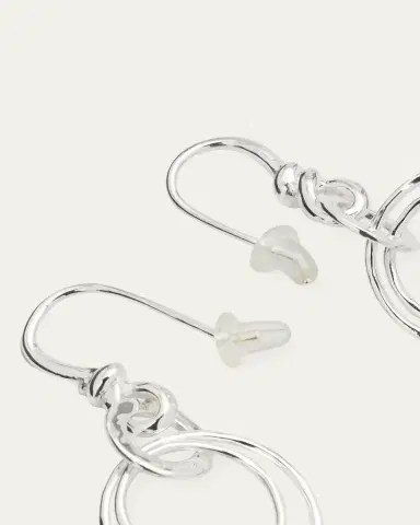Ippolita Medium Hammered Jet Set Drop Earrings in Sterling Silver | Thumbnail 4