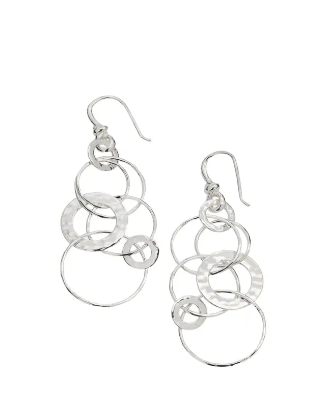 Ippolita Medium Hammered Jet Set Drop Earrings in Sterling Silver