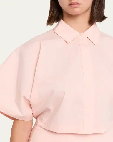 Simkhai Blair Cropped Short-Sleeve Shirt | Thumbnail 5 Simkhai Blair Cropped Short-Sleeve Shirt | Thumbnail 5
