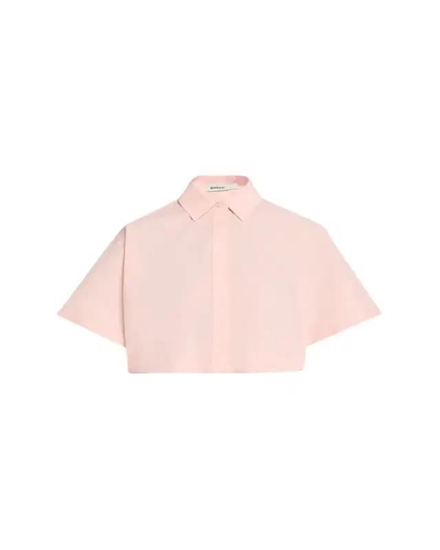 SIMKHAI Blair Cropped Short-Sleeve Shirt