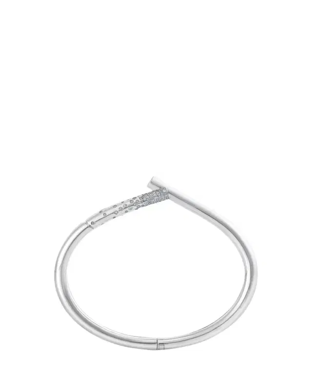 TABAYER 18K White Gold Diamond Pave Loop Bracelet