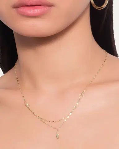 Lana 14K Triangular-Link Double Strand Necklace | Thumbnail 2 Lana 14K Triangular-Link Double Strand Necklace | Thumbnail 2