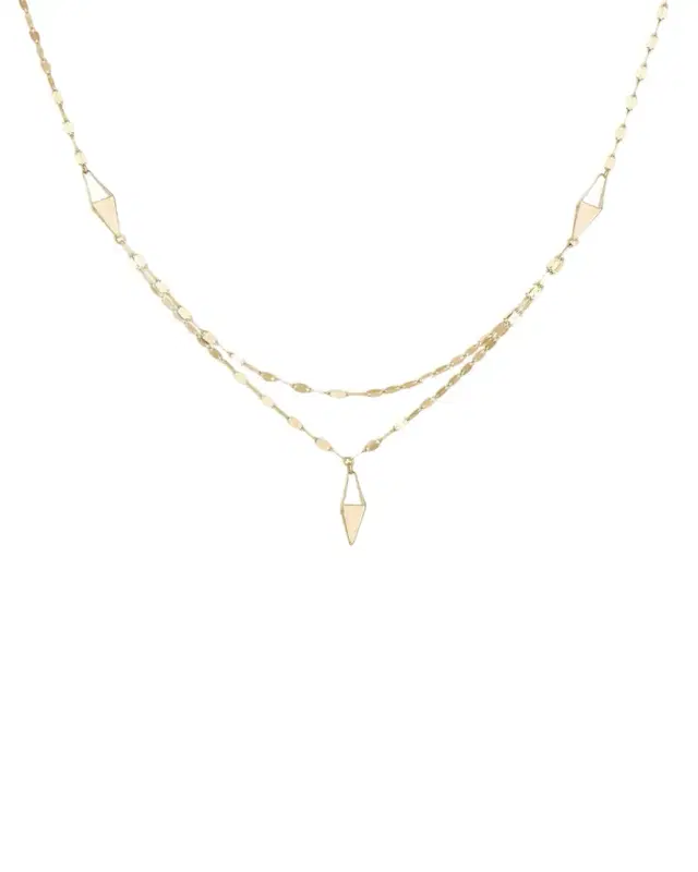 Lana 14K Triangular-Link Double Strand Necklace
