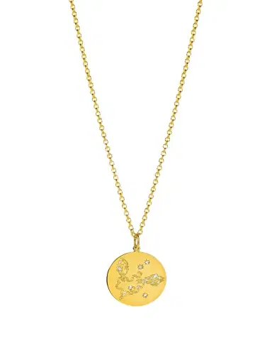 VERDURA 18K Yellow Gold Diamond Zodiac Necklace, Pisces | Thumbnail 1