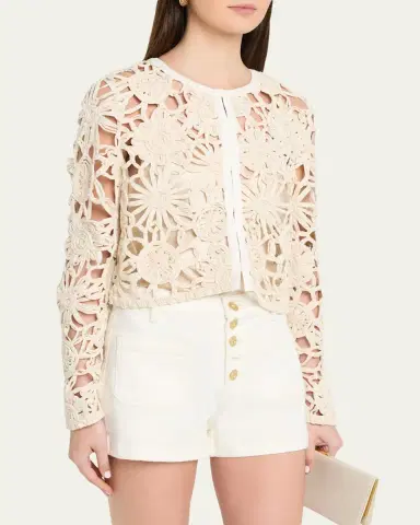 Ramy Brook Adelynn Openwork Floral Jacket | Thumbnail 4