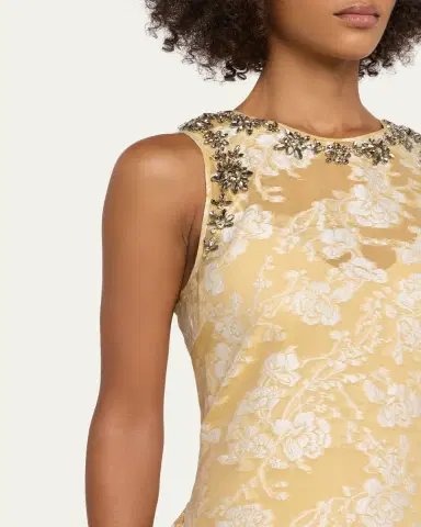 Cinq à Sept Organza Jacquard Drop-Waist Dress | Thumbnail 5 Cinq à Sept Organza Jacquard Drop-Waist Dress | Thumbnail 5