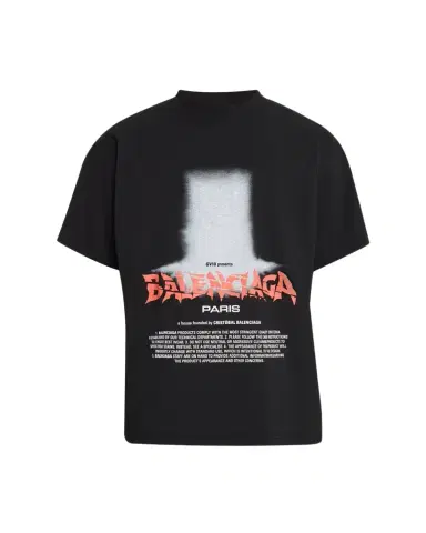 Balenciaga Men's Logo Graphic Cotton Jersey T-Shirt | Thumbnail 1