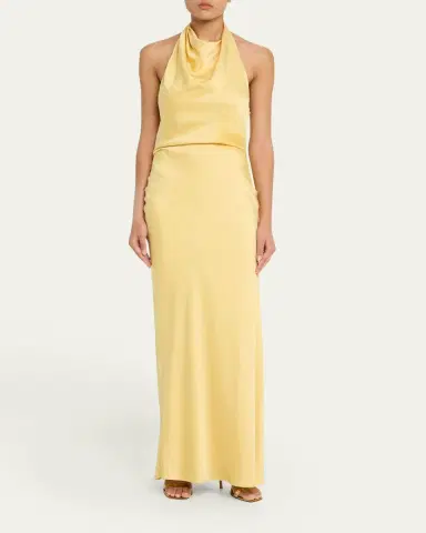 Simkhai Reannon Satin Halter Dress | Thumbnail 2