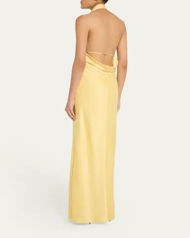 Simkhai Reannon Satin Halter Dress | Thumbnail 3