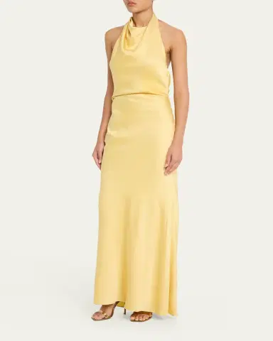 Simkhai Reannon Satin Halter Dress | Thumbnail 4