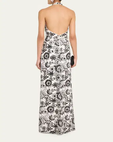 Ramy Brook Candice Floral Sequin Halter Gown | Thumbnail 3 Ramy Brook Candice Floral Sequin Halter Gown | Thumbnail 3