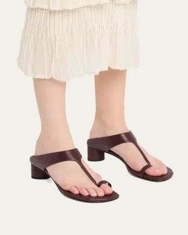 Bottega Veneta 40mm Livia Leather Kitten-Heel Thong Sandals | Thumbnail 2