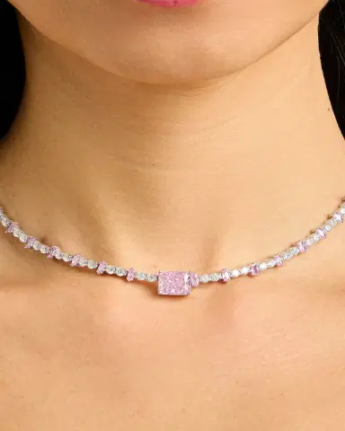 Nickho Rey Milo Rhodium Vermeil Cubic Zirconia Tennis Necklace | Thumbnail 2