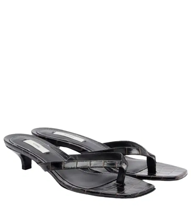 Toteme Croc-effect leather thong sandals