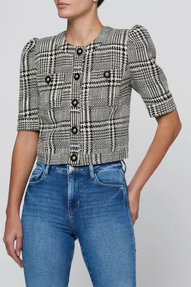 L'Agence Allegra Short Sleeve Cropped Jacket | Thumbnail 2 L'Agence Allegra Short Sleeve Cropped Jacket | Thumbnail 2