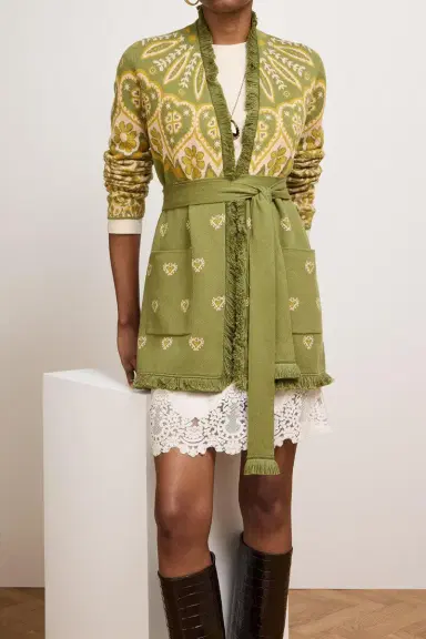 HAYLEY MENZIES Dalton Cardigan - Green | Thumbnail 4