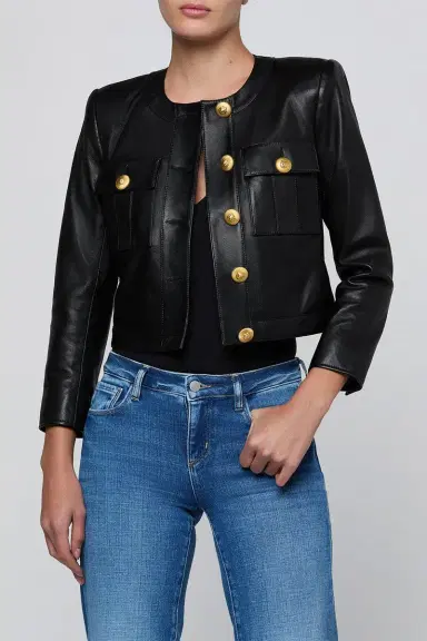 L'Agence Deidra Collarless Jacket | Thumbnail 2 L'Agence Deidra Collarless Jacket | Thumbnail 2