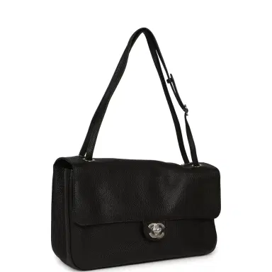 Chanel Chanel Maxi "Souplissimo" Small Flap Bag Black Grained Calfskin Silver Hardware | Thumbnail 2 Chanel Chanel Maxi "Souplissimo" Small Flap Bag Black Grained Calfskin Silver Hardware | Thumbnail 2