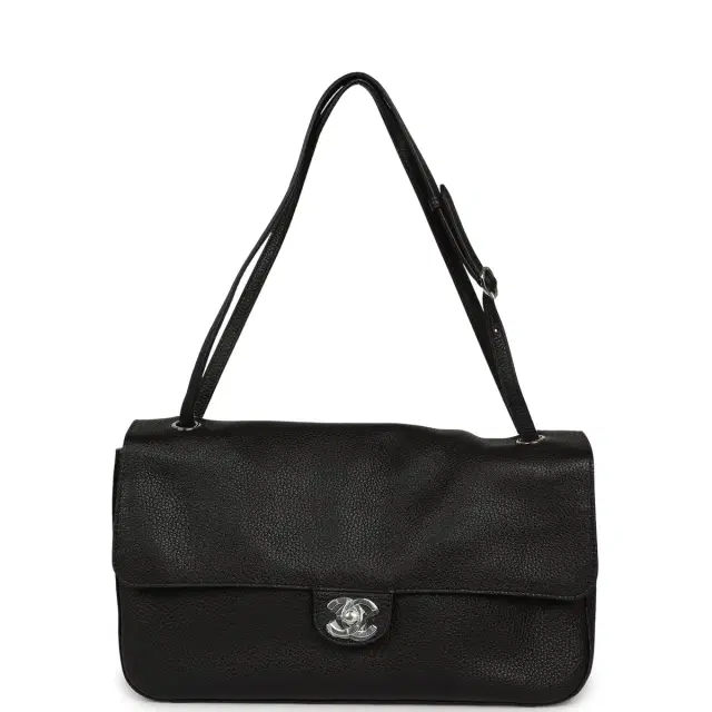 Chanel Chanel Maxi "Souplissimo" Small Flap Bag Black Grained Calfskin Silver Hardware