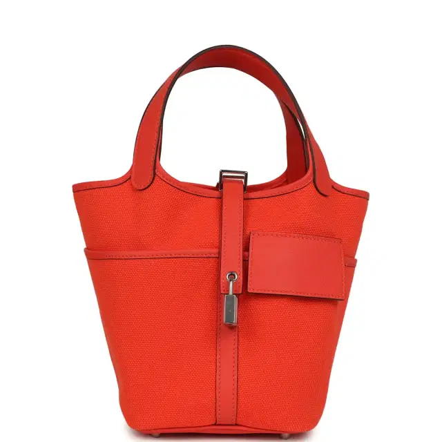 hermes Hermes Picotin Cargo 18 Orange Field Swift and Toile Canvas Palladium Hardware