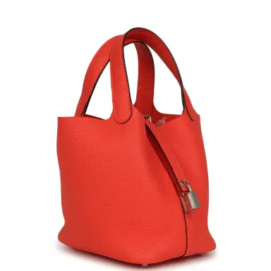 HERMÈS Hermes Picotin Lock 18 Orange Field Clemence Palladium Hardware | Thumbnail 2 HERMÈS Hermes Picotin Lock 18 Orange Field Clemence Palladium Hardware | Thumbnail 2