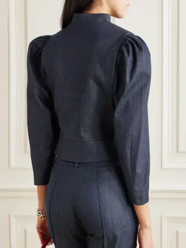 DESTREE Amoako Denim Peplum Jacket | Thumbnail 3
