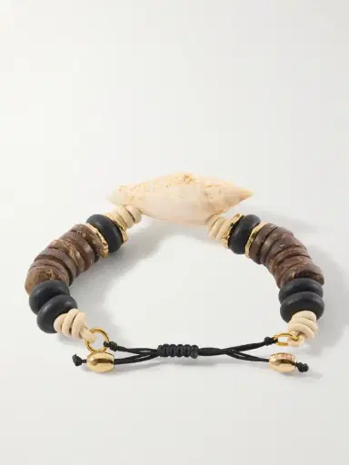 TOHUM Samsara Gold-plated, Leather And Seashell Beaded Bracelet | Thumbnail 3 TOHUM Samsara Gold-plated, Leather And Seashell Beaded Bracelet | Thumbnail 3