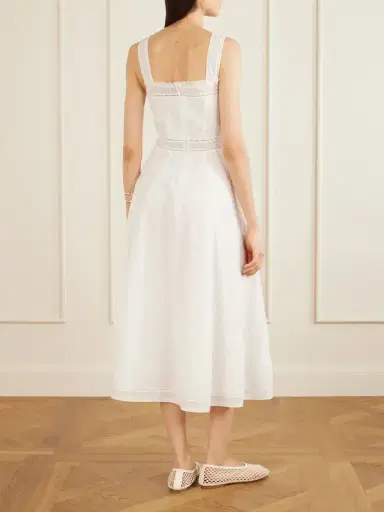 Thierry Colson Artemis Pleated Embroidered Cotton-bouclé Dress | Thumbnail 3 Thierry Colson Artemis Pleated Embroidered Cotton-bouclé Dress | Thumbnail 3