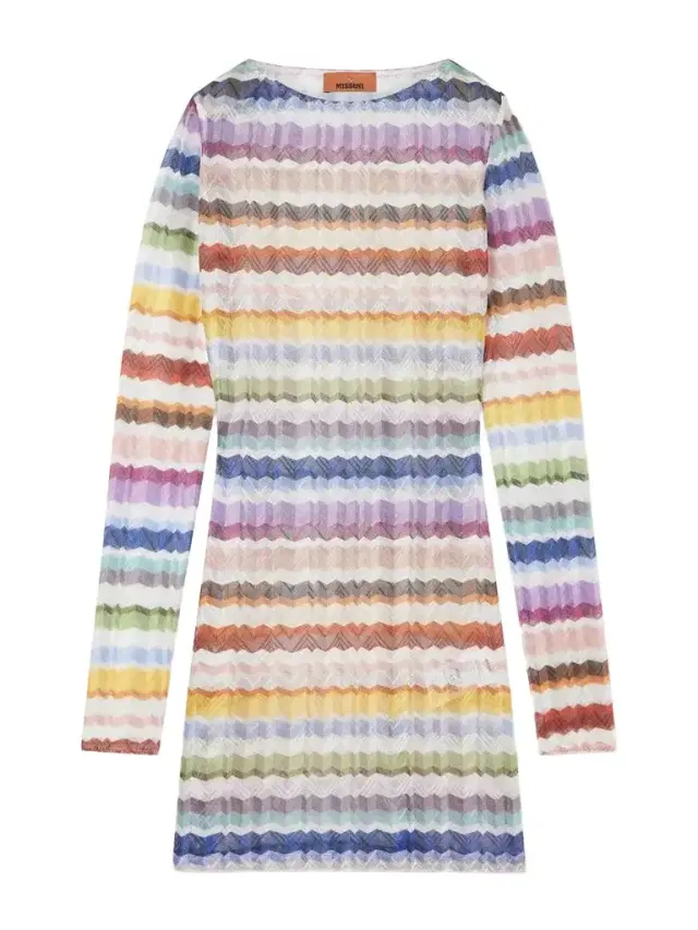 Striped Crochet-knit Coverup