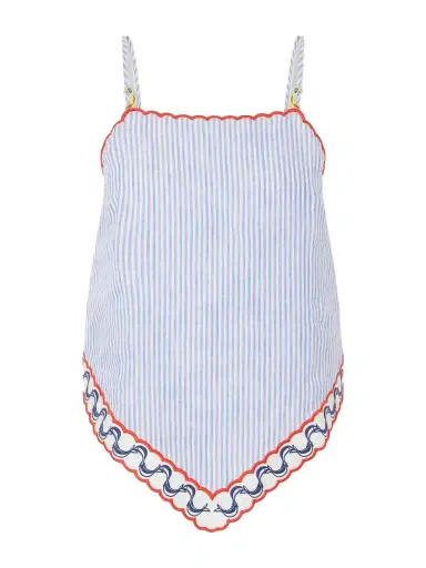 Farm Rio Embroidered Striped Linen Coverup | Thumbnail 1 Farm Rio Embroidered Striped Linen Coverup | Thumbnail 1