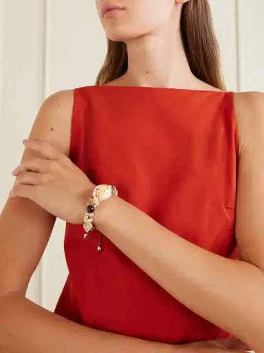 TOHUM Samsara Gold-plated, Leather And Seashell Beaded Bracelet | Thumbnail 2 TOHUM Samsara Gold-plated, Leather And Seashell Beaded Bracelet | Thumbnail 2