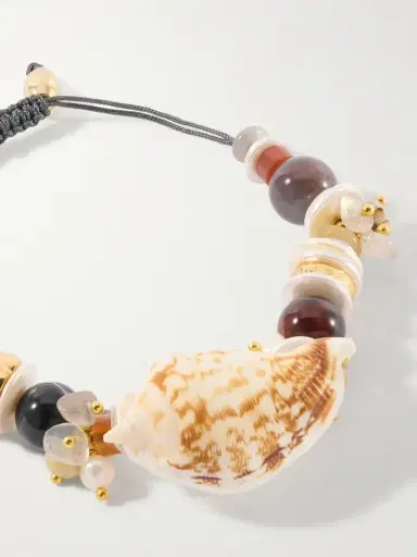 TOHUM Samsara Gold-plated, Leather And Seashell Beaded Bracelet | Thumbnail 4 TOHUM Samsara Gold-plated, Leather And Seashell Beaded Bracelet | Thumbnail 4