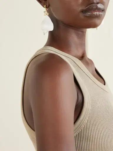 TOHUM Samsara Gold-plated And Seashell Beaded Earrings | Thumbnail 2