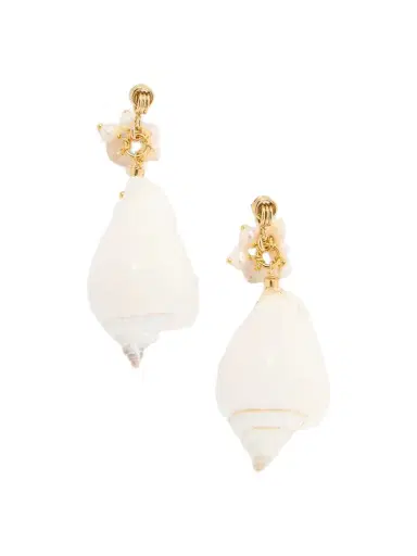 TOHUM Samsara Gold-plated And Seashell Beaded Earrings | Thumbnail 1