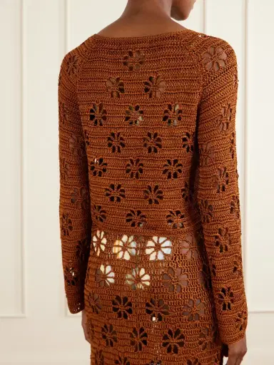 Calle Del Mar Cropped Crocheted Cardigan | Thumbnail 3 Calle Del Mar Cropped Crocheted Cardigan | Thumbnail 3