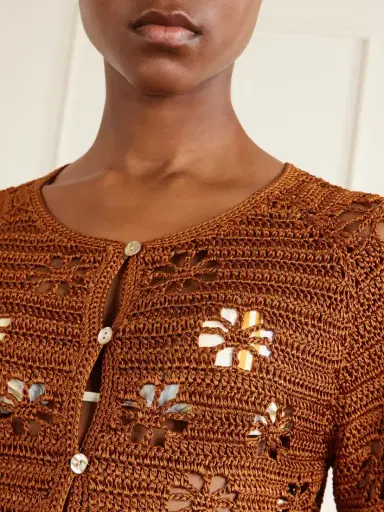Calle Del Mar Cropped Crocheted Cardigan | Thumbnail 4 Calle Del Mar Cropped Crocheted Cardigan | Thumbnail 4