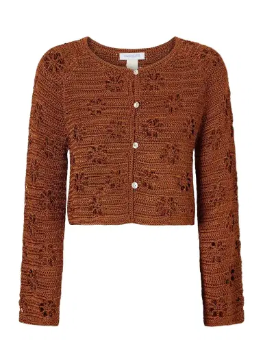Calle Del Mar Cropped Crocheted Cardigan | Thumbnail 1 Calle Del Mar Cropped Crocheted Cardigan | Thumbnail 1