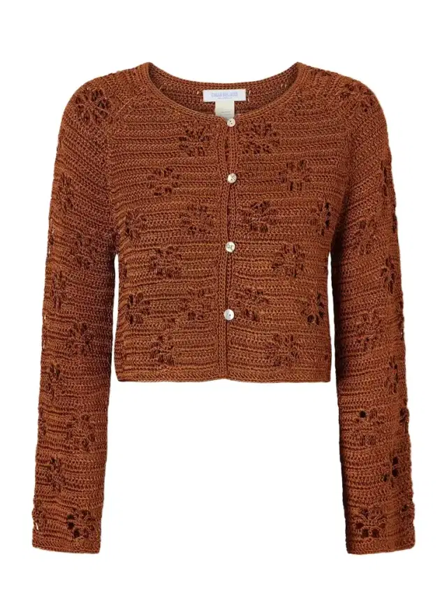 Cropped Crocheted Cardigan
