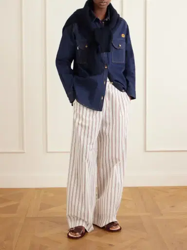 TWP Hudson St Pleated Striped Cotton And Silk-blend Wide-leg Pants | Thumbnail 2 TWP Hudson St Pleated Striped Cotton And Silk-blend Wide-leg Pants | Thumbnail 2