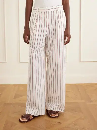 TWP Hudson St Pleated Striped Cotton And Silk-blend Wide-leg Pants | Thumbnail 3 TWP Hudson St Pleated Striped Cotton And Silk-blend Wide-leg Pants | Thumbnail 3