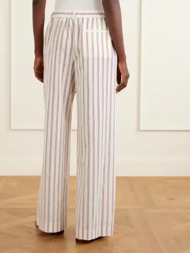 TWP Hudson St Pleated Striped Cotton And Silk-blend Wide-leg Pants | Thumbnail 4 TWP Hudson St Pleated Striped Cotton And Silk-blend Wide-leg Pants | Thumbnail 4
