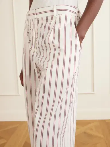TWP Hudson St Pleated Striped Cotton And Silk-blend Wide-leg Pants | Thumbnail 5 TWP Hudson St Pleated Striped Cotton And Silk-blend Wide-leg Pants | Thumbnail 5