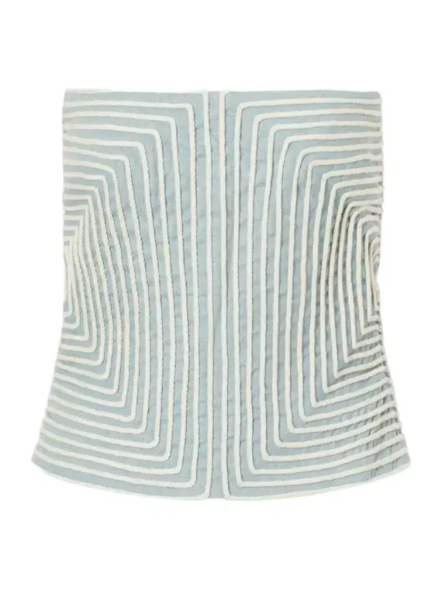 Nyota Alma Embroidered Linen And Cotton-blend Bustier Top
