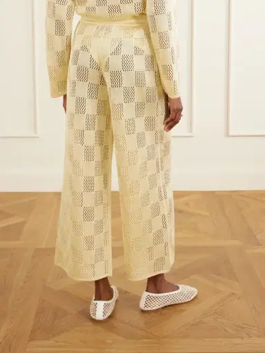 Calle Del Mar Checked Woven Wide-leg Pants | Thumbnail 4 Calle Del Mar Checked Woven Wide-leg Pants | Thumbnail 4