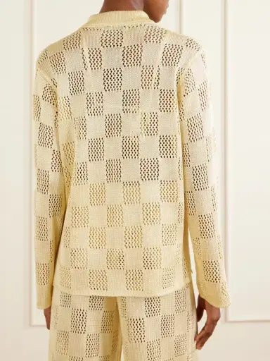 Calle Del Mar Checked Woven Cardigan | Thumbnail 3