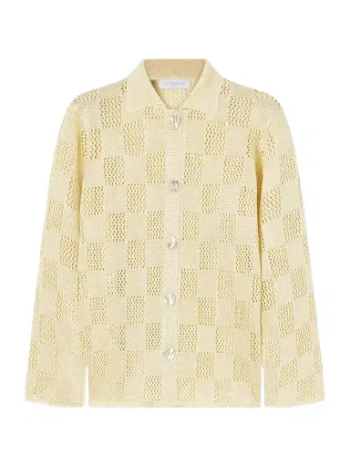 Calle Del Mar Checked Woven Cardigan | Thumbnail 1