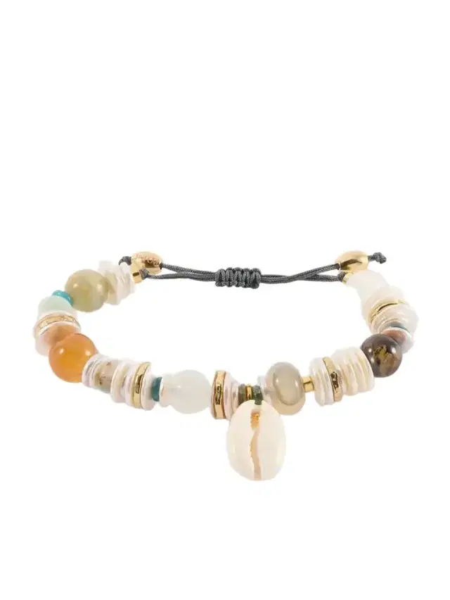TOHUM Samsara Gold-plated, Leather And Seashell Beaded Bracelet